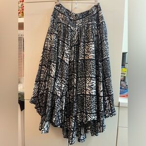 CONTEXT FOR LORD AND TAYLOR Cotton SKIRT Animal Print asymmetric Long XS S M L